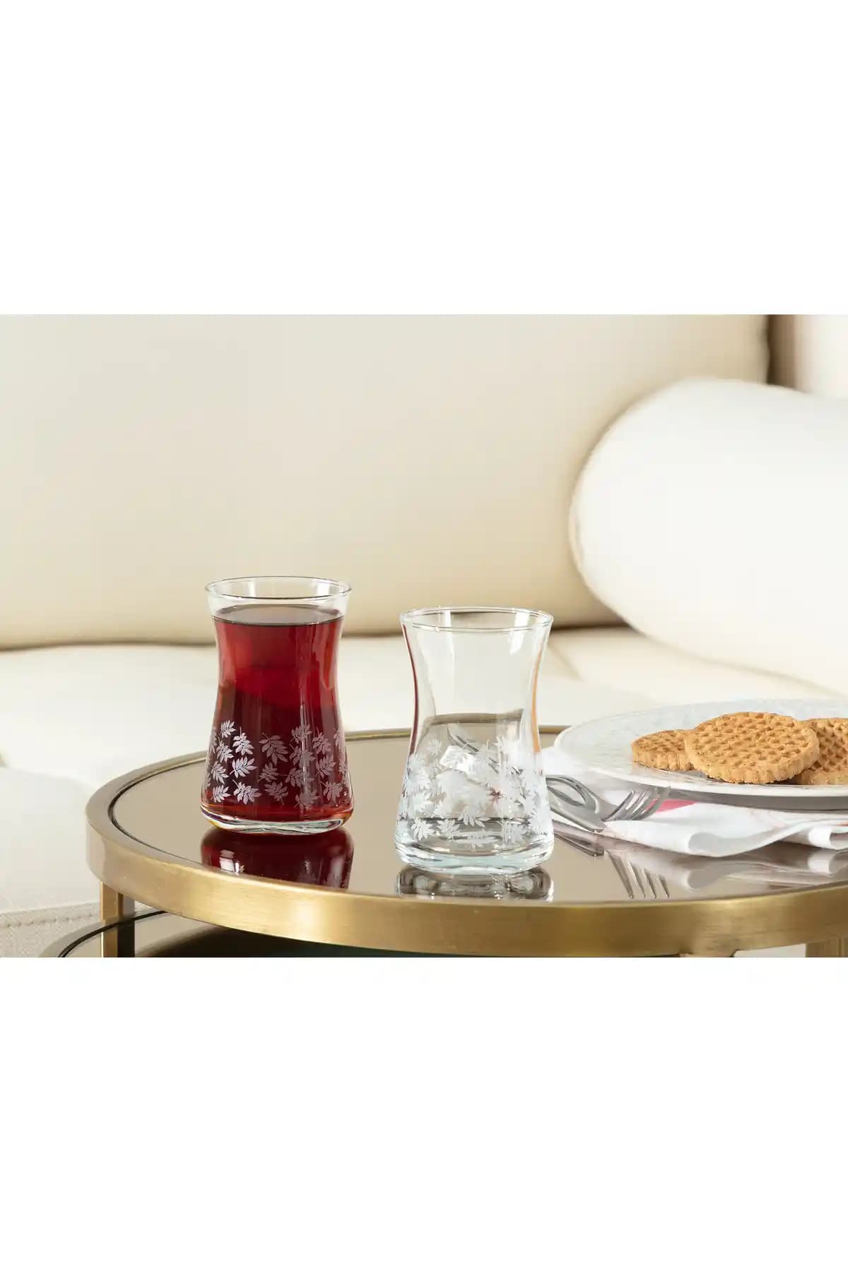 Madame Coco Esperanza White Leaves 6'lı Çay Bardağı Seti Estetik ve Güvenilir Kullanım İçin