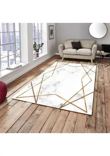 Mekta Home Gold Şerit Halı Örtüsü Modern ve Pratik Halı Koruma Çözümü