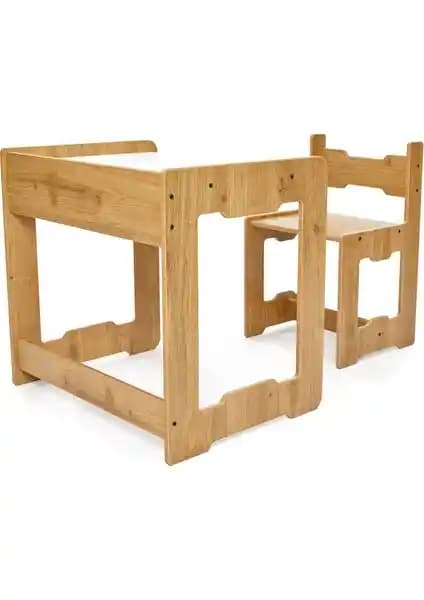 Minera 4-6 Yaş Montessori Ahşap Çocuk Masası ve Sandalyesi Güvenli ve Estetik Tasarım