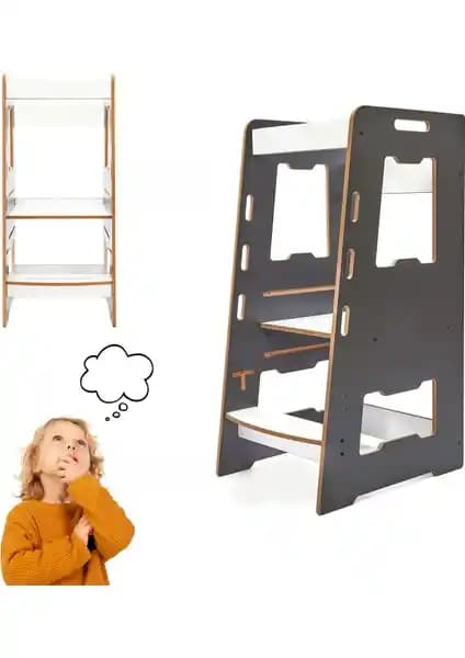 Minera Ahşap Montessori Öğrenme Kulesi: Güvenli ve Dayanıklı Çocuk Eğitim Aracı