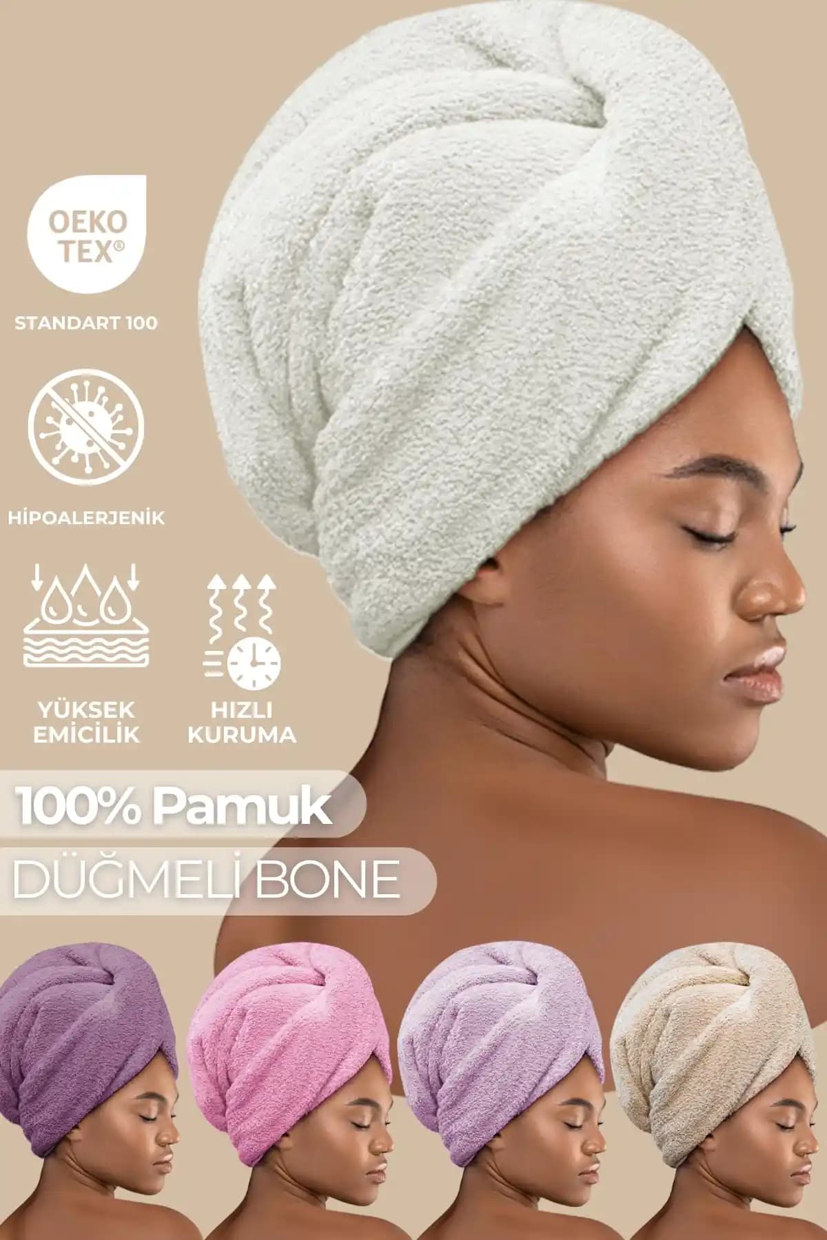 Miss Paris Home Düğme Lastikli Saç Havlusu: Konfor ve Fonksiyonellik Sunan Pratik Çözüm