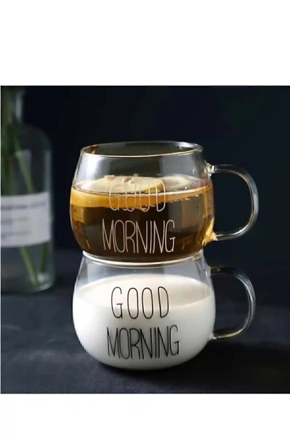 Modern ve Şık 2'li Cam Kahve ve Çay Kupası Seti Türkiye Üretimi