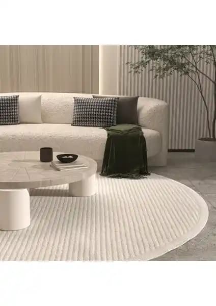 Modern ve Şık Krem Renkli Vetrina 3601 Halı ile Ev Dekorasyonunuza Zarif Dokunuşlar