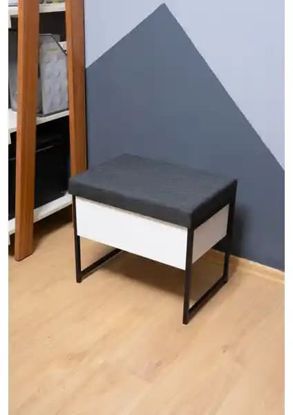 Mudesa Metal Ahşap Sandıklı Puf: Modern ve Çok Yönlü Oturma ve Depolama Çözümü