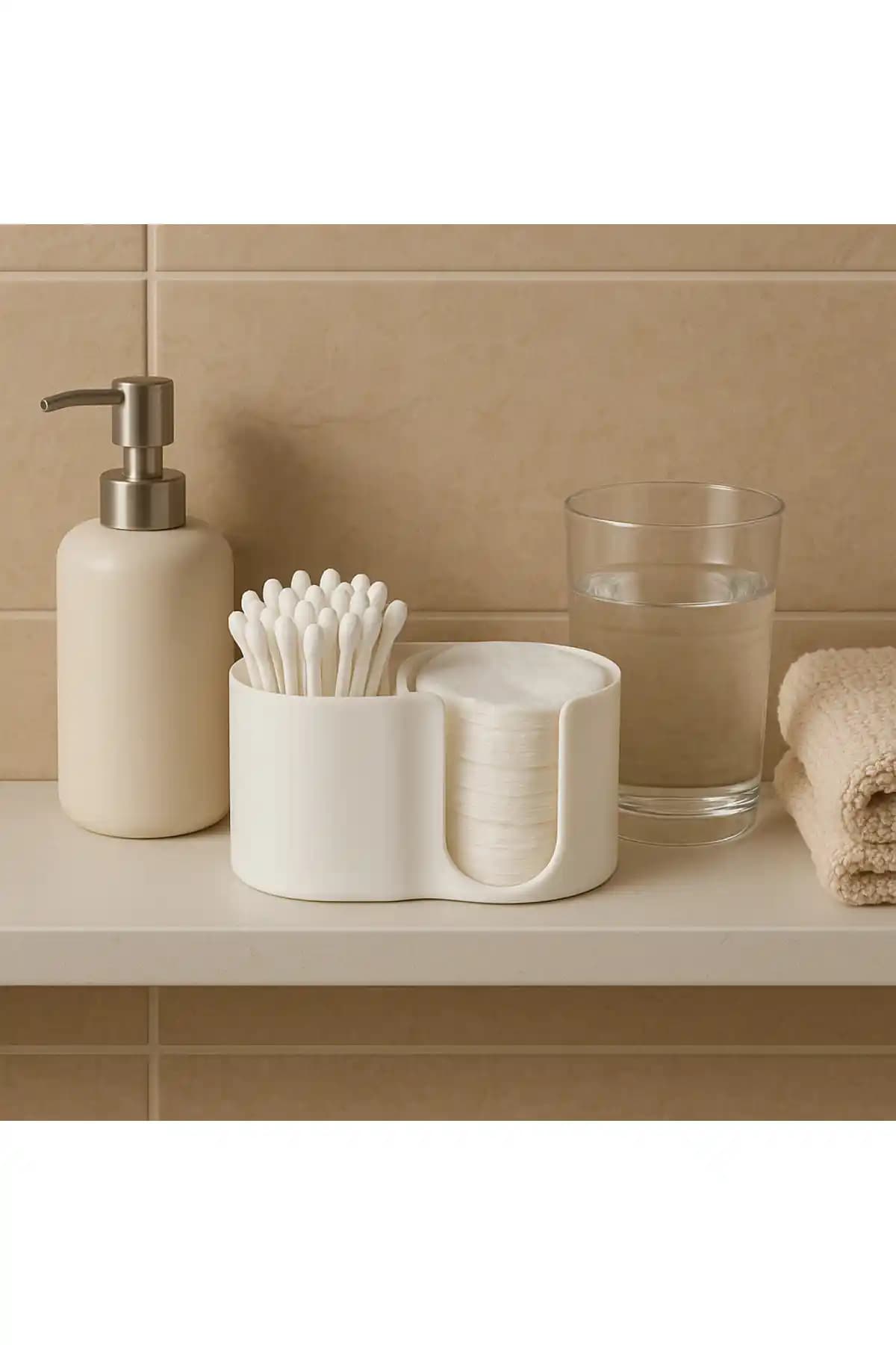 Nova Lab Pea 2'si Bir Arada Kulak Pamuğu ve Pamuk Organizeri Banyo Seti