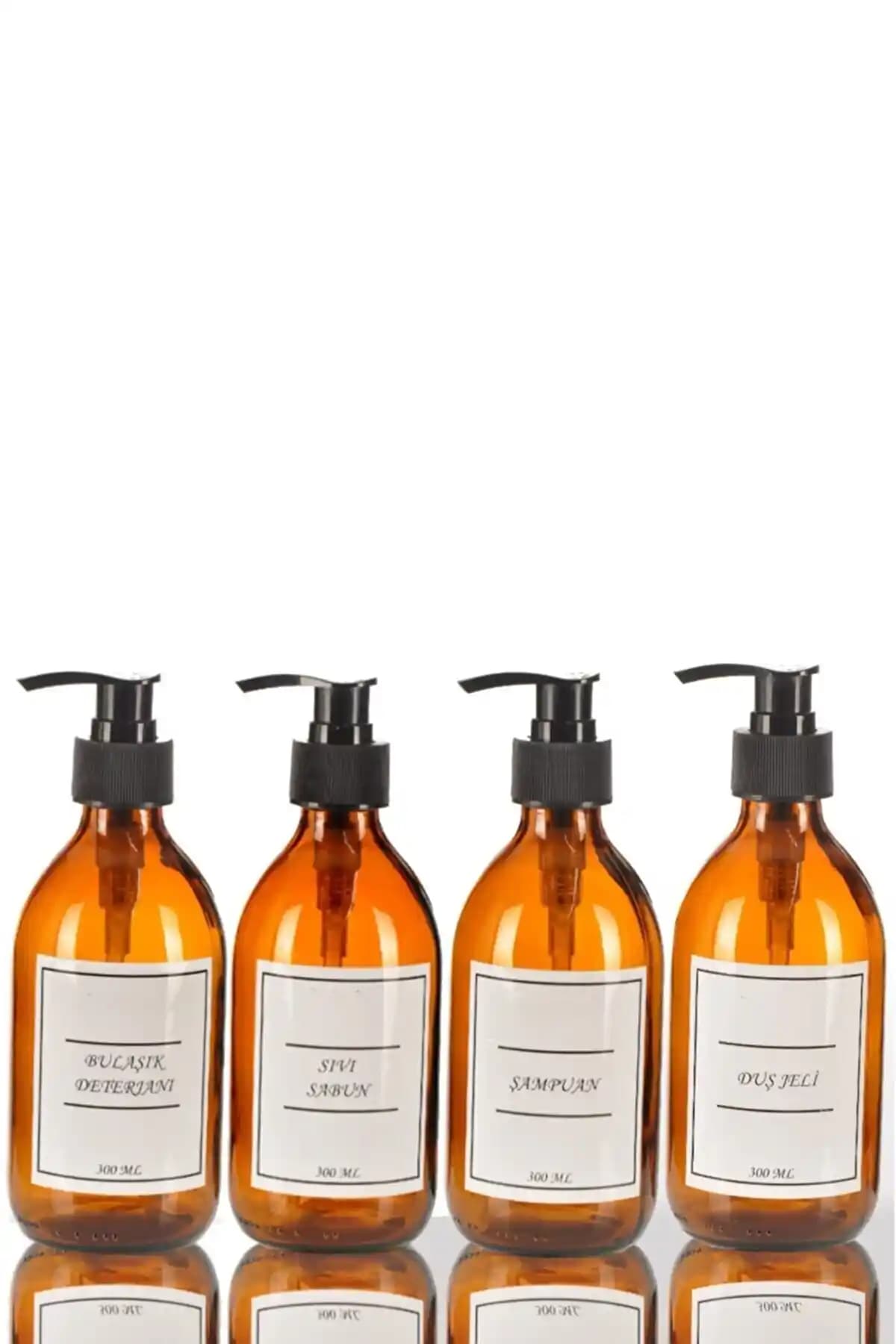 Özc Kitchens Lüx Amber Cam Şişe Seti: Şık ve Dayanıklı Mutfak ve Banyo Aksesuarları