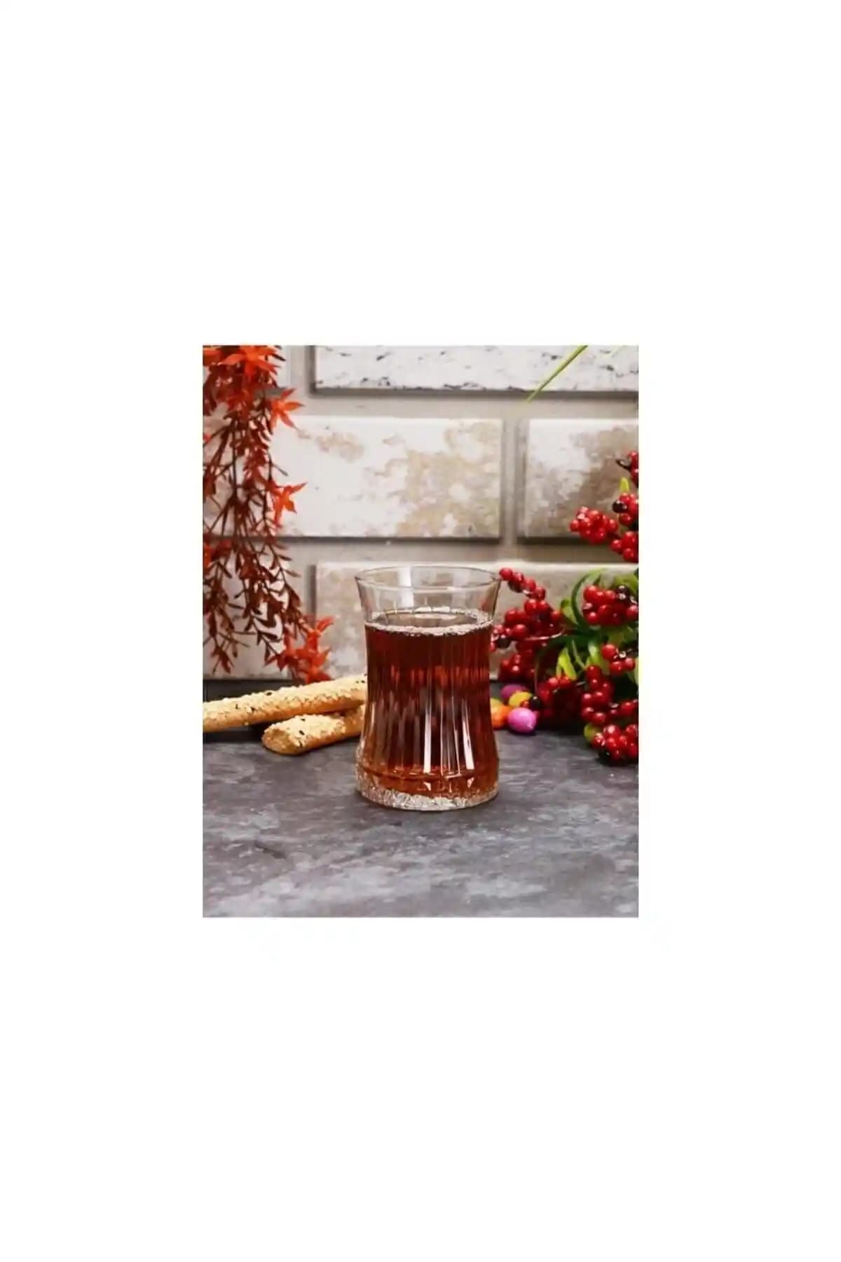 Paşabahçe Elysia 12 Parça Cam Bardak ve Riva Tabak Çay Takımı Seti