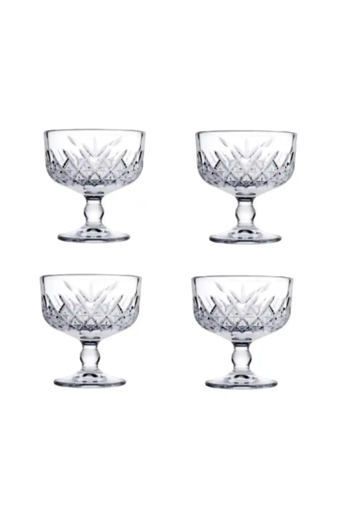 Pasabahçe Timeless Dondurmalık Seti Modern ve Şık Mutfak Aksesuarları 4'lü Cam Set