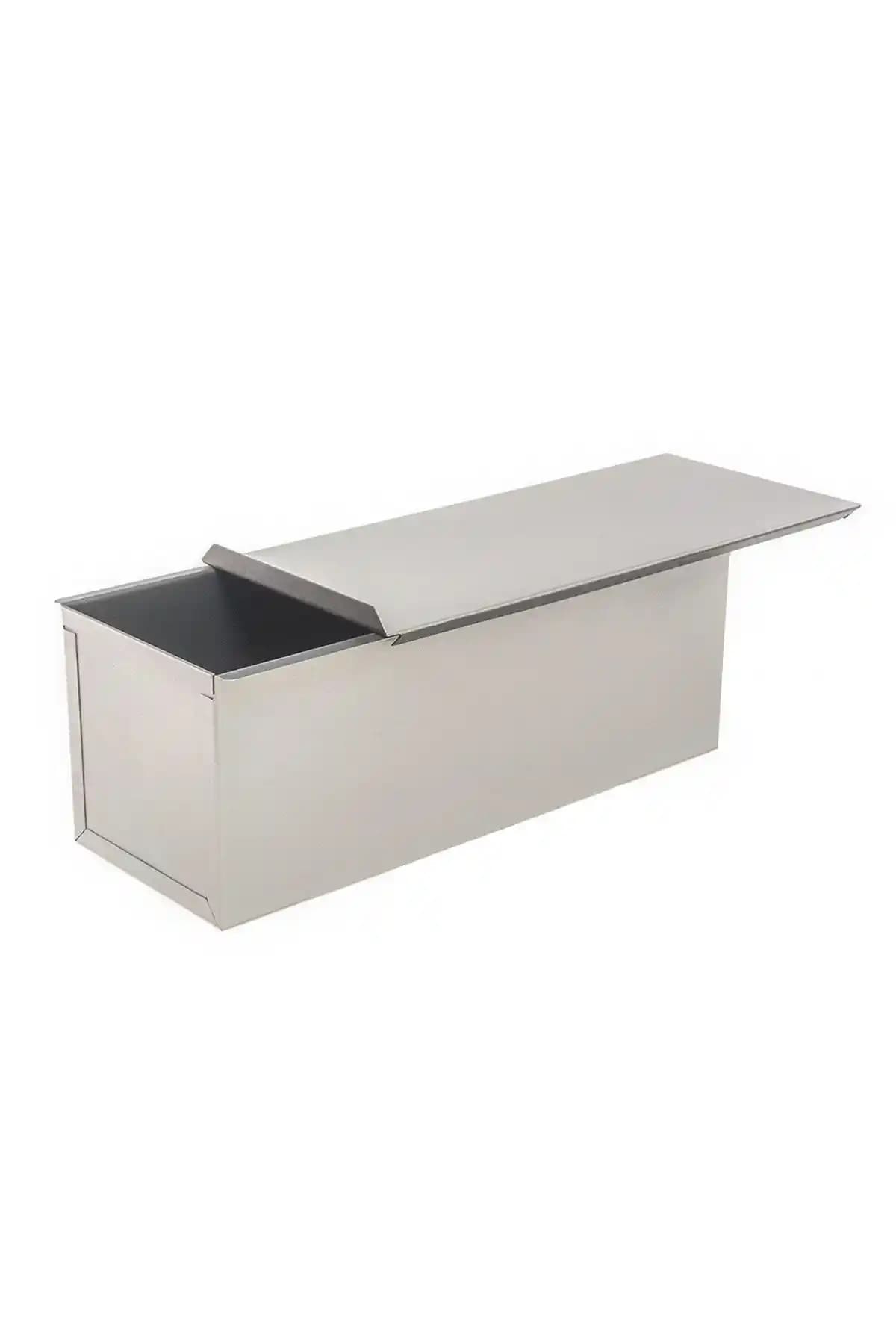 Paslanmaz Çelik Kapaklı Ekmek ve Kek Kalıbı 11x11x30 cm Sağlıklı Pişirme İçin