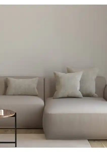 Pastel Kadife Dokulu Keten Renk Kırlent Yastık Kılıfı Ev Dekorasyonunda Şıklık ve Konfor Sağlar