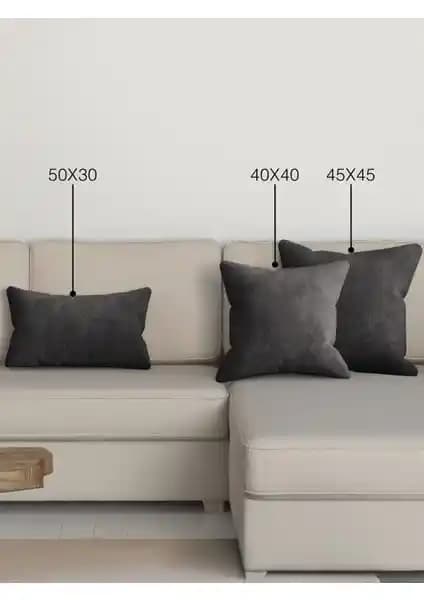 Perle Home Günlük Serisi Gri Renk Kırlent Kılıfı Modern ve Şık Tasarım