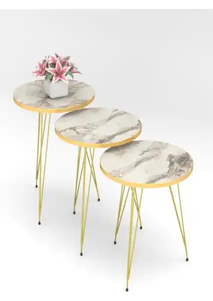 Pratico Gold Tel Ayaklı Beyaz Mermer Çift Kenar Zigon Sehpa Özellikleri ve Kullanım İpuçları