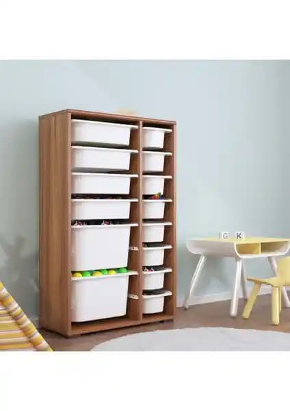 Pratico Rine 14 Sepetli Çok Amaçlı Oyuncak Dolabı Modern ve Fonksiyonel Tasarım