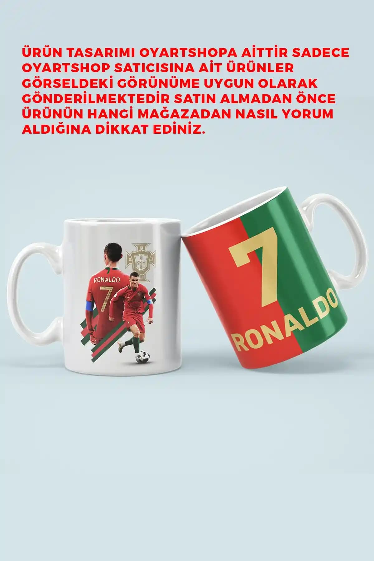 Ronaldo Portekiz Baskılı Kupa Hediye Kutulu Şık ve Dayanıklı Tasarım