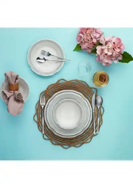 Schafer Nostalgia Mavi 24 Parça Porselen Yemek Takımı Şık ve Dayanıklı Tasarım