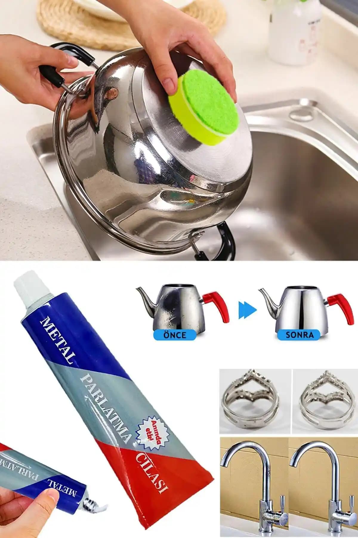 Sepetkitchen Metal Jant ve Çelik Parlatma Cilası: Metal Yüzeylerde Parlaklık ve Temizlik Sağlar