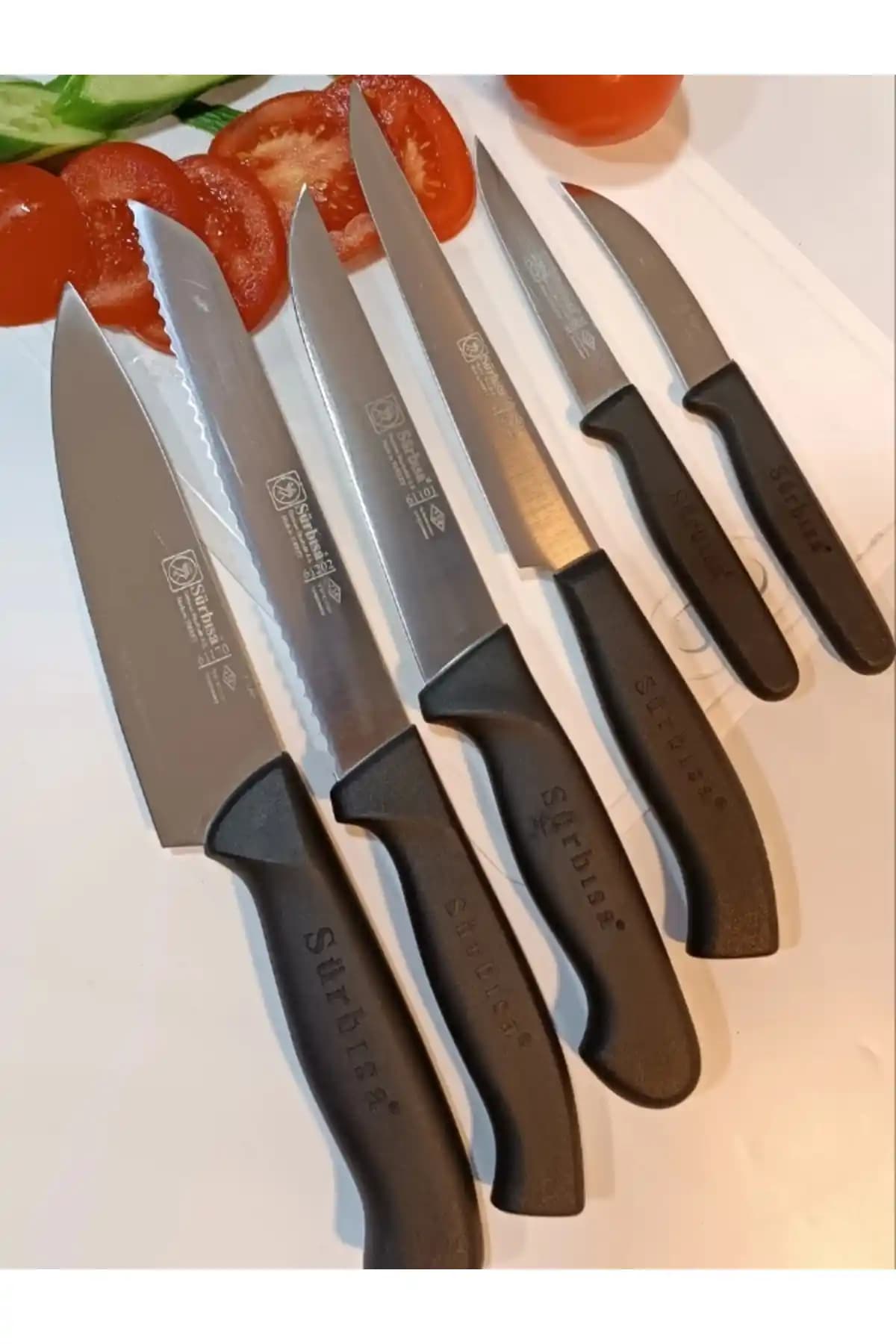 Sürbisa 6 Parça Siyah Mutfak Bıçak Seti: Estetik ve Fonksiyonellik Bir Arada