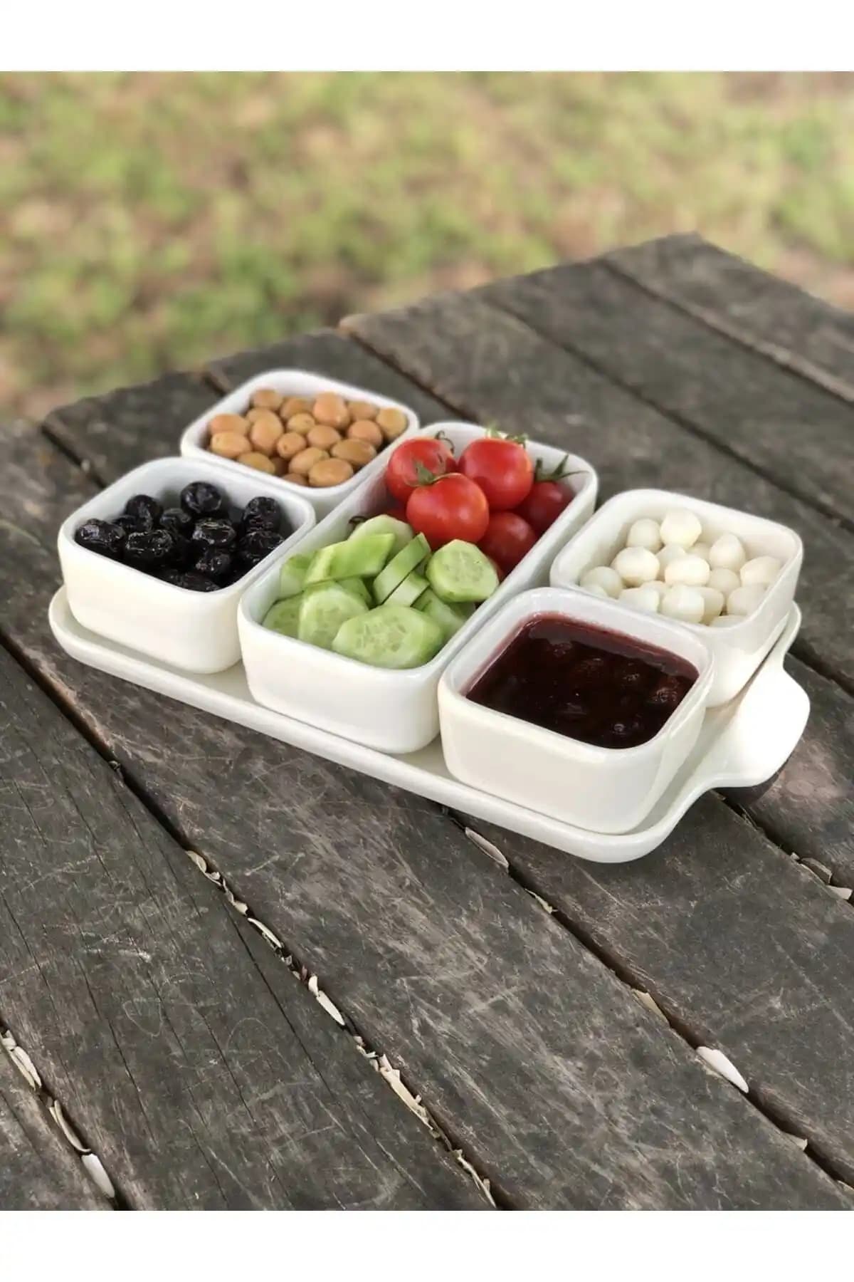 TarzzHome Kapaklı 5'li Kahvaltılık Seti Şık ve Pratik Mutfak Aksesuarı