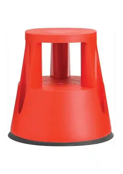 Twinco Kırmızı Çift Katlı Tekerlekli Devrilmez Tabure: Dayanıklılık ve Güvenlik Özellikleri