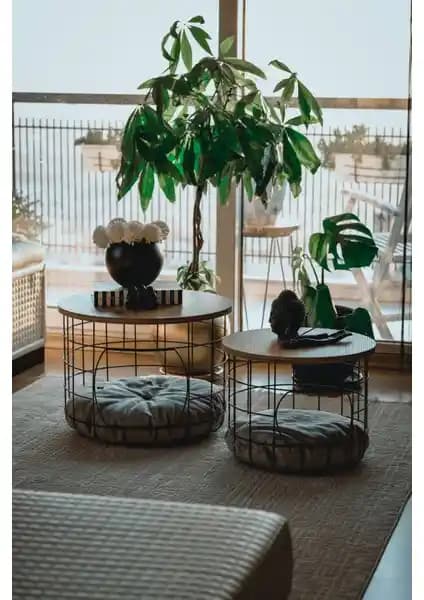 Uyan Ev Ürünleri Çiftli Sepet Sehpa Seti Modern Tasarım ve Fonksiyonellik Sağlar