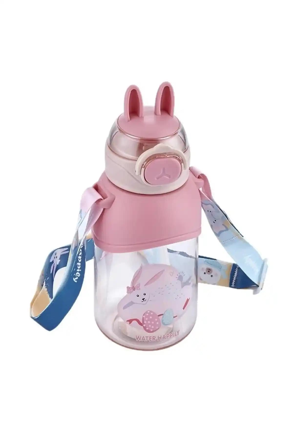 Vagonlife 650ml Askılı Pipetli Kulaklı Çocuk Su Matarası Renkli ve Sağlıklı Tasarım