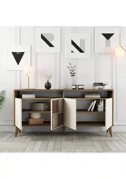 Variant Milan 160cm Konsol Ceviz ve Krem Renk Seçenekleriyle Modern Dekorasyon İçin Uygun