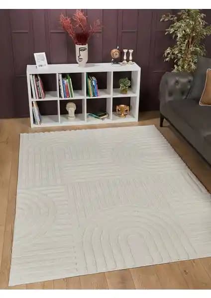 Venucci Quincey Bukleli Yuşak Peluş Post Halısı Modern İç Mekan Dekorasyonu İçin Uygun