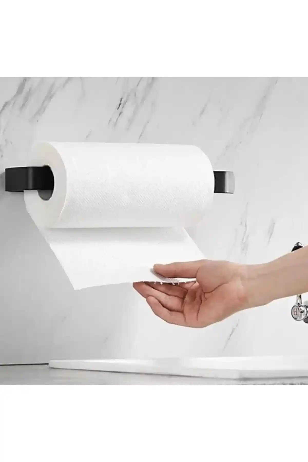 VİYA Metal Siyah Kağıt Rulo Havluluk ve Peçetelik Modern ve Dayanıklı Tasarım