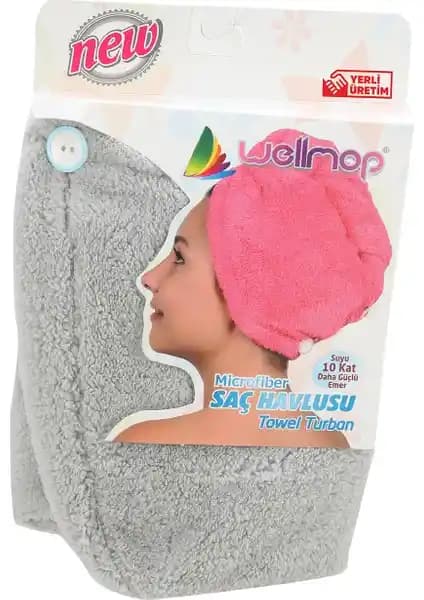 Wellmop Mikrofiber Düğmeli Saç Havlusu Gri: Hızlı ve Sağlıklı Saç Kurutma Çözümü