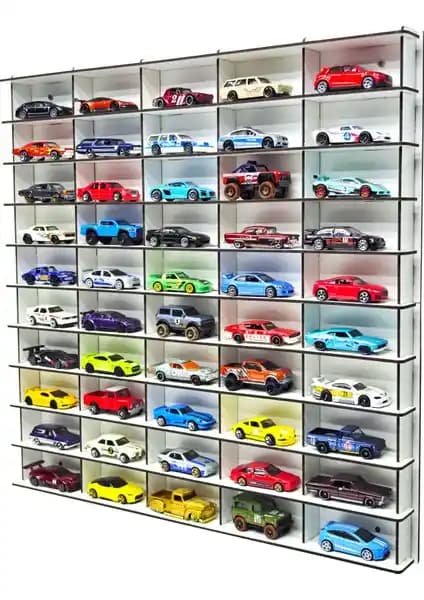 Woodbu 1/64 Hobi Araba Rafı Beyaz: Modern ve Pratik Depolama Çözümü