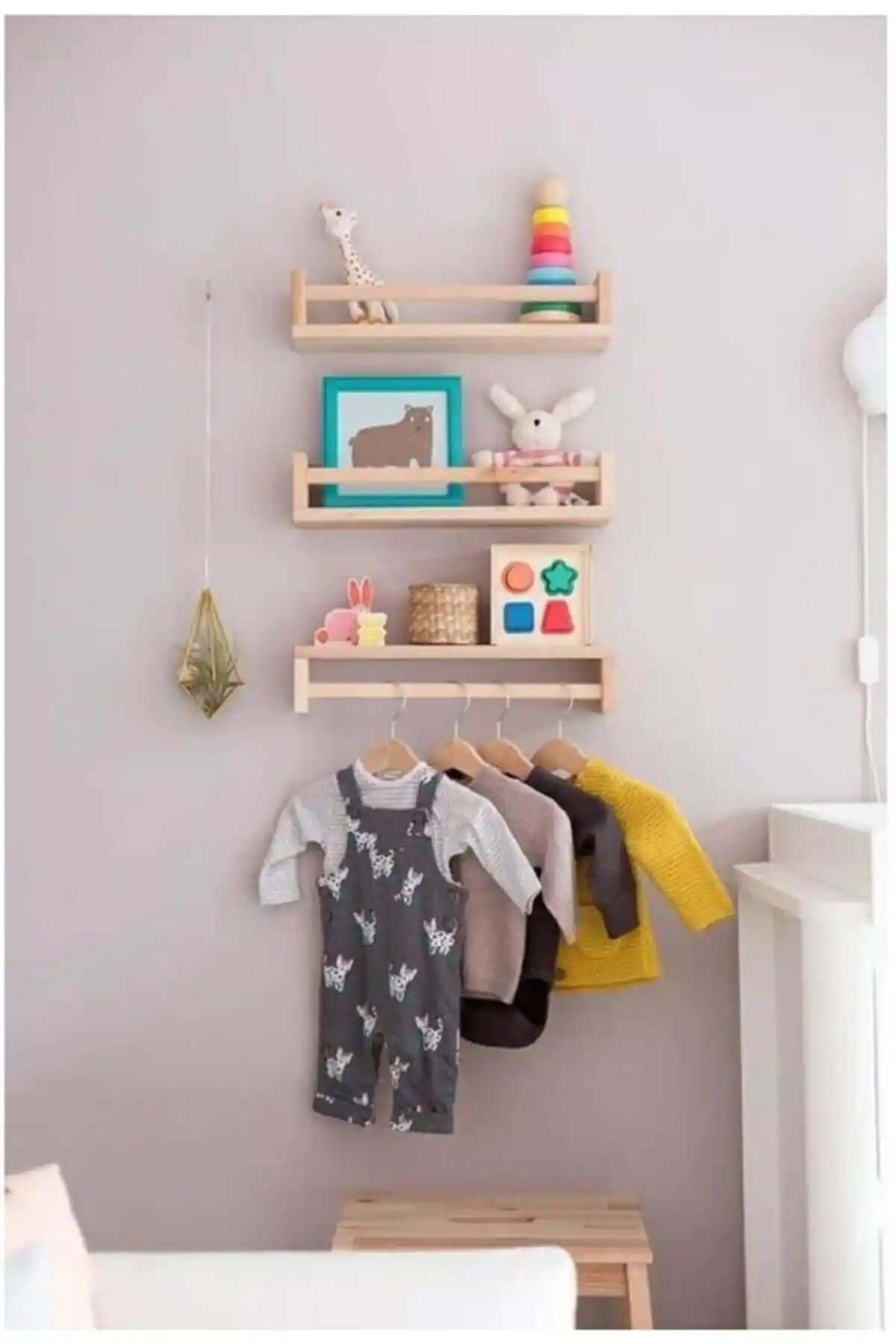 WoodWoork Montessori Ahşap Kitaplık Seti Çocuk Odası İçin Şık ve Dayanıklı Depolama Çözümü