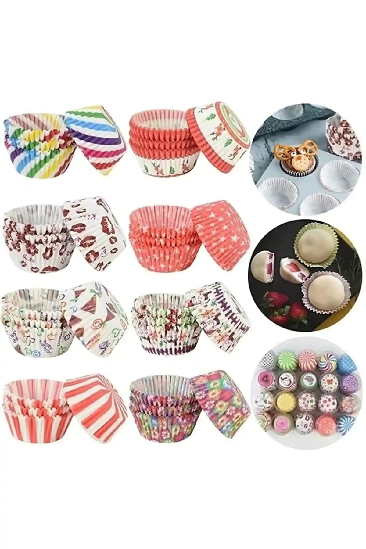 Yenigeldi 200 Adet Renkli Muffin ve Cupcake Kalıpları - Dayanıklı ve Çok Yönlü Mutfağınız İçin
