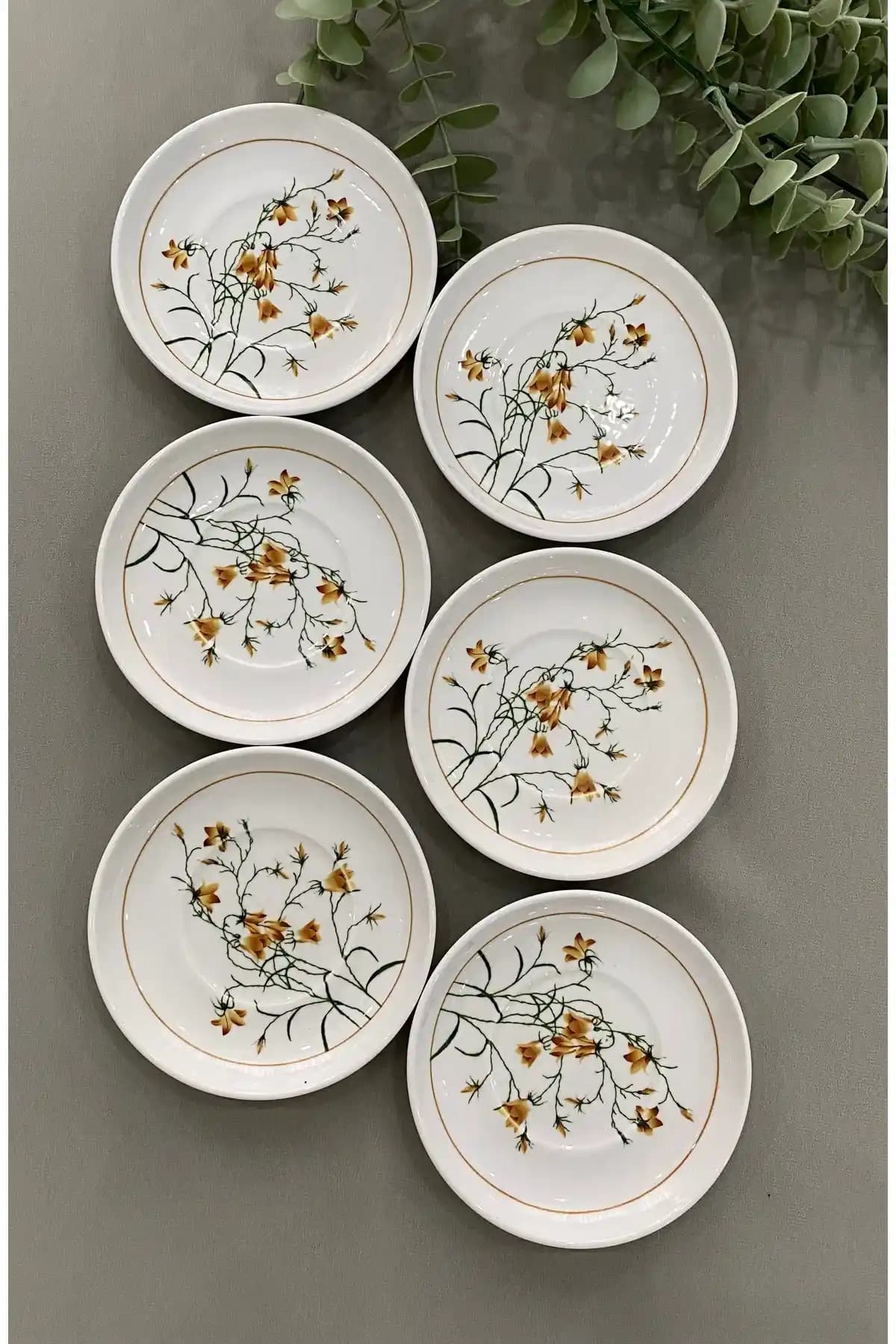 Yiğit Seramik Çiğdem Model 6’lı Çay Tabağı: Şık ve Dayanıklı Modern Tasarım