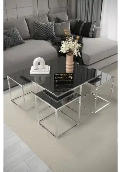 Zeytun Metal Kare Pizza Orta Sehpa: Modern ve Şık Tasarım ile Dayanıklı Mobilya Çözümü