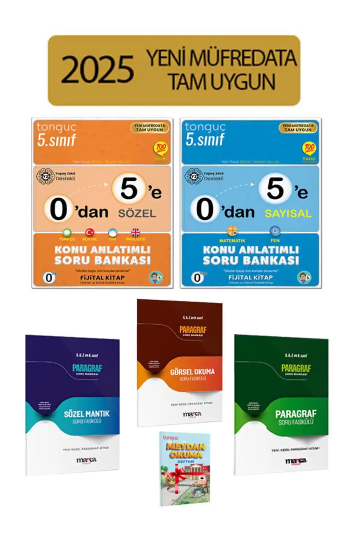 Tonguç Yayınları 2025 Güncel Müfredat ve 5. Sınıf Konu Anlatımlı Soru Bankası Karşılaştırması