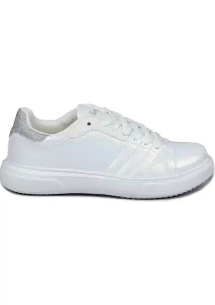 Jump 28054 Beyaz Kadın Spor Sneaker Günlük Şıklık ve Konfor Sunan Modern Tasarım