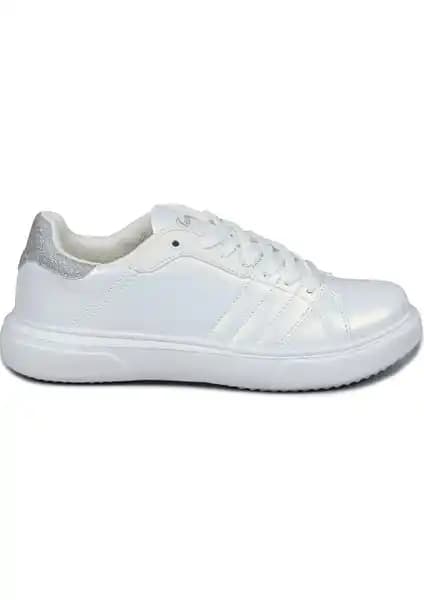Jump 28054 Beyaz Kadın Spor Sneaker Günlük Şıklık ve Konfor Sunan Modern Tasarım