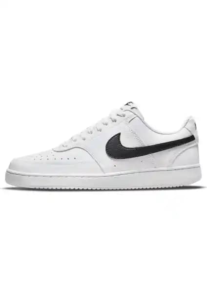 Nike DH3158-101 W Court Vision Lonn Beyaz Siyah Kadın Spor Ayakkabısı Şık ve Konforlu Tasarım