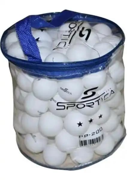 Sportica PP200 Beyaz Ping Pong Topları 100'lü Paket Masa Tenisi Antrenman ve Turnuva Kullanımı İçin