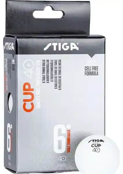 Stiga Cup 6'lı Beyaz Masa Tenisi Topu - Dayanıklılık ve Güvenilirlik Sunar