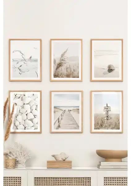 Artavessa 6 Parça Ahşap Çerçevesiz MDF Tablo Seti Modern ve Şık Dekorasyon Çözümü