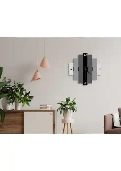 BK Gift Dekoratif 45cm Ahşap Duvar Saati - Şık ve Dayanıklı Dekorasyon Parçası