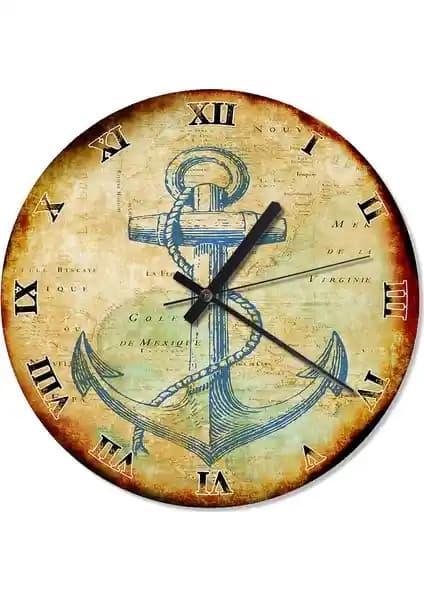 Cakasepetim Gemi Çapası Analog Duvar Saati: Modern ve Şık Dekorasyon İçin Uygun