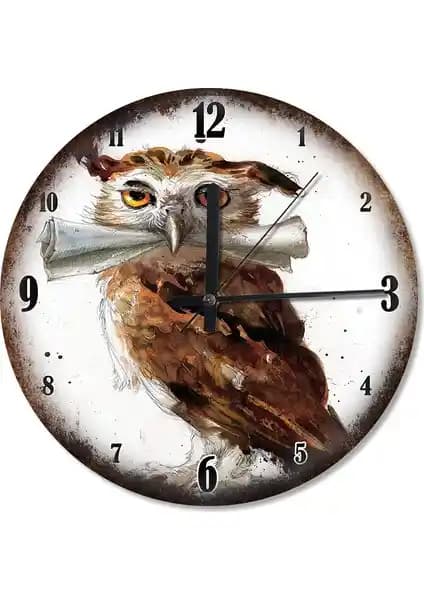 Cakasepetim Mektup Getiren Baykuş Akarlı Duvar Saati ile Evinize Şıklık Katın
