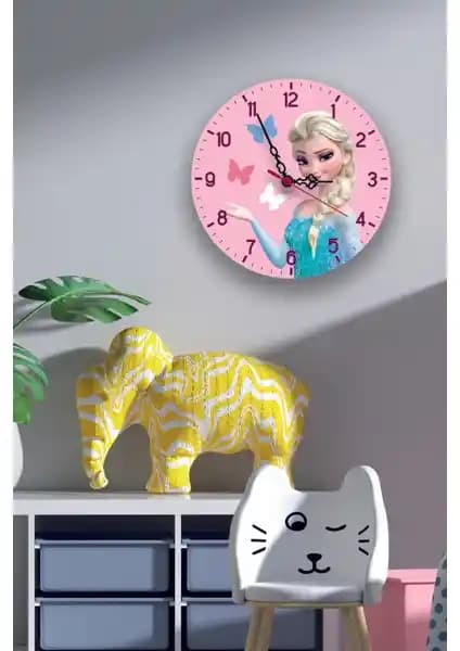 Çocuk Odaları İçin Modern ve Sessiz Ahşap Duvar Saati Instababyrooms Model No: 300