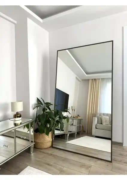 Effe Yapı Dekor Pirinç Eskitme Metal Çerçeveli 180x100 cm Ayaklı Boy Aynası