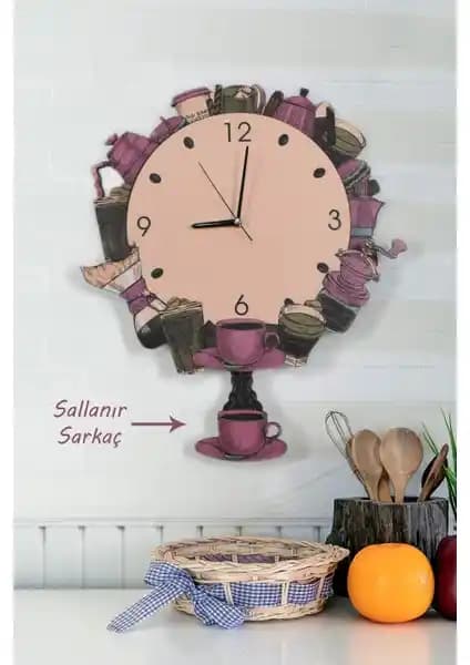 Elfida Design 3 Boyutlu Kahve Dünyası Temalı Ahşap Mutfak Duvar Saati Özellikleri ve Dekorasyon İpuçları