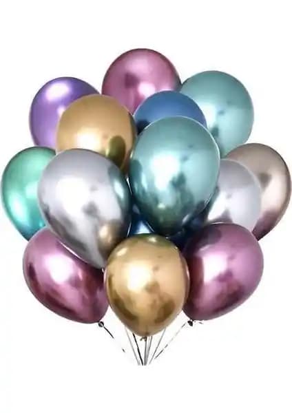 Elite Balon Krom Parlak Mirror Karışık Renk 30x40 cm - Partilerin Vazgeçilmez Dekorasyonu