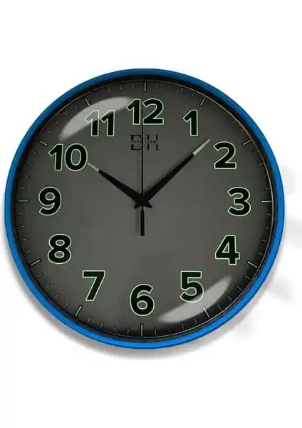 Emya Home Kenar Fosforlu Duvar Saati Mavi - Modern ve Dayanıklı Tasarım Özellikleri