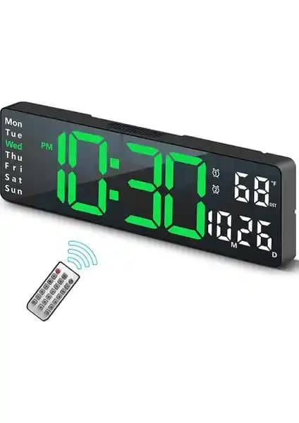 Faith 13 İnç Büyük Ekran LED Dijital Duvar Saati Modern İç Mekan Dekorasyonu İçin